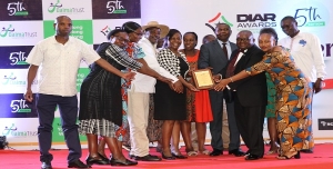 CEMASTEA Board chair Dr. Mutisya, OGW, the C.E.O CEMASTEA, Madam Akatsa, HSC and members of staff receive the award on overall winner in the category of best state agency on DEIB emerging as top employer brand during the DIAR 5th edition